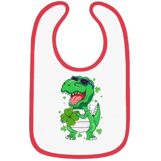 Funny St PaT-Rex Day Dinosaur St Patricks Day Boys Bibs