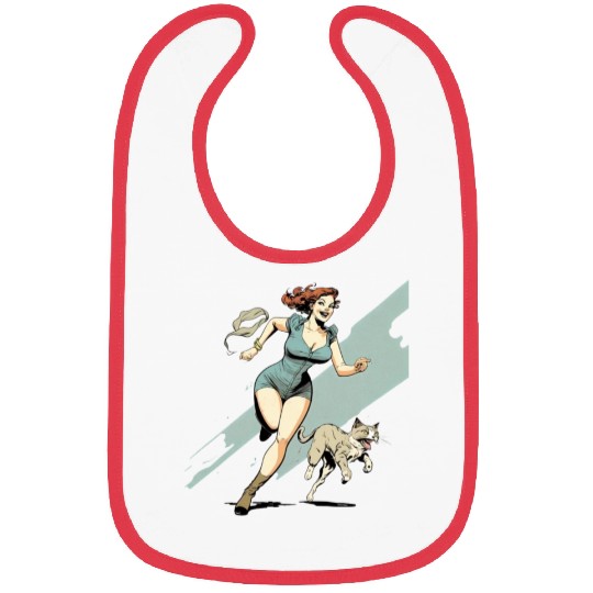 cat mom : A Woman and Her Cat on the Run Bibs