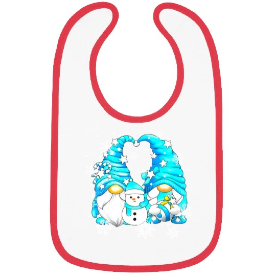 Funny Snowman Gnomies With Snowflakes Cute Winter Bibs