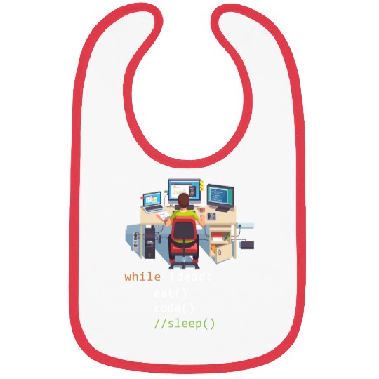 Computer Science Python Programmer Eat Code Sleep Bibs