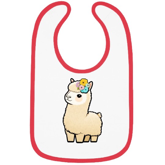 Floral Llama Bibs