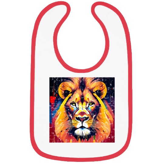 Majestic Lion in Oil Painting Style Bibs