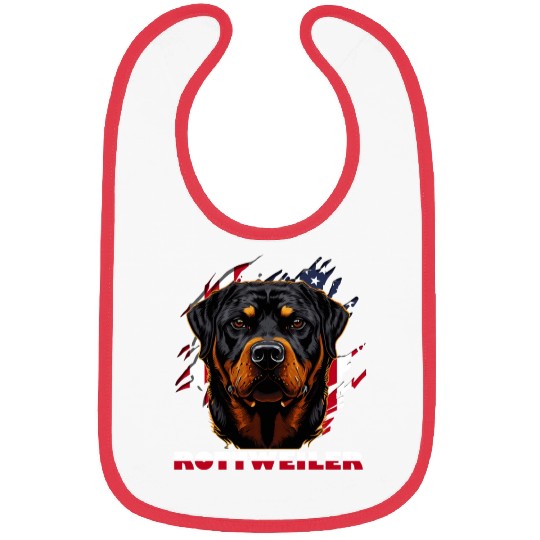 Patriotic Rottweiler Dog US American Flag Bibs