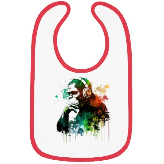 Banksy DJ Monkey Thinker Bibs