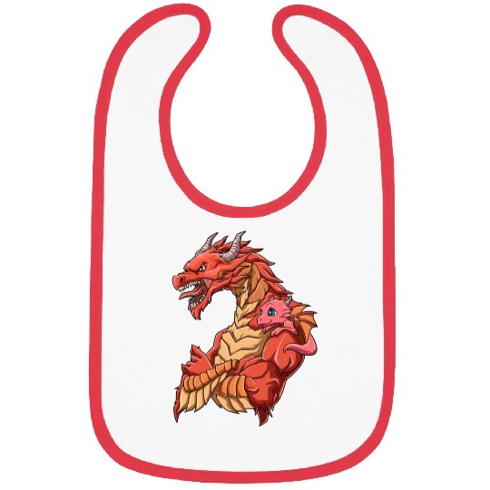 Strong Dragon with Dragon Kid for a Dragon lovers Bibs