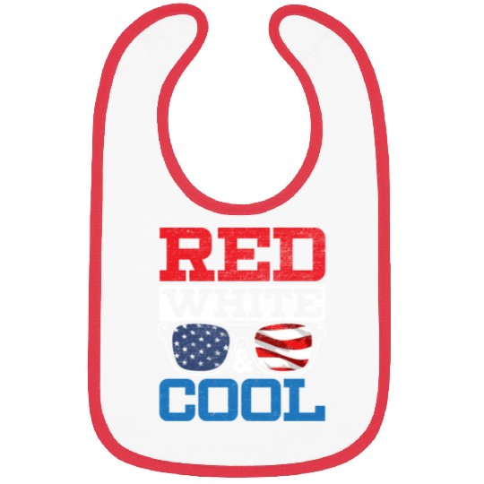 Red White And Cool America USA Flag 4th Of July Bibs