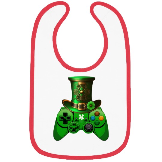 St Patricks Day Video Game Bibs | Gamer Leprechau