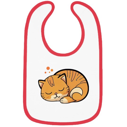 Orange Taby kawaii sleeping cat Bibs