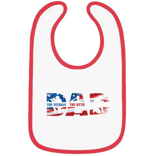 Veteran Dad American Flag US Father Patriotic Bibs