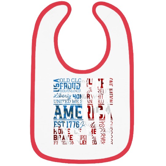 Patriotic Veteran USA Flag American Memorial Day Bibs