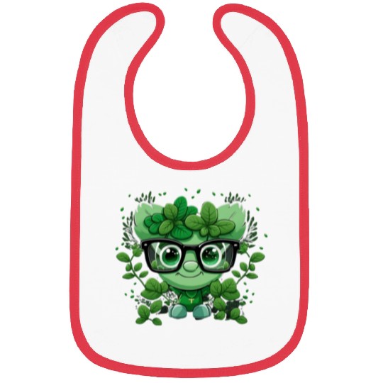 cute st Patricks day cute shamrock wherein glasses Bibs