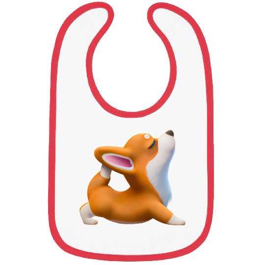 Corgi dog in yoga pose Bibs