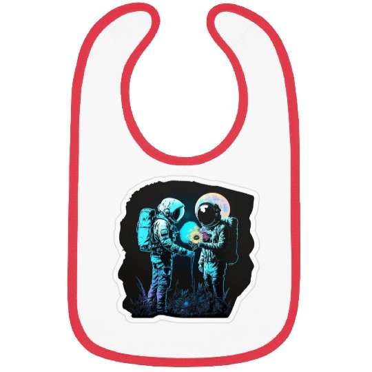 astronaut give flower Bibs