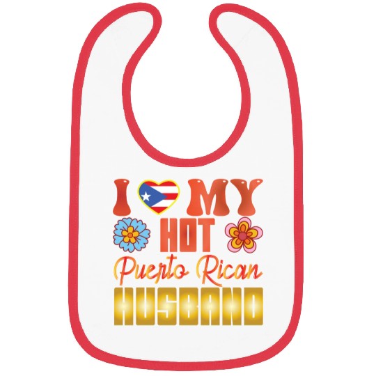 Puerto Rico I Love My Hot Puerto Rican Husband Bibs
