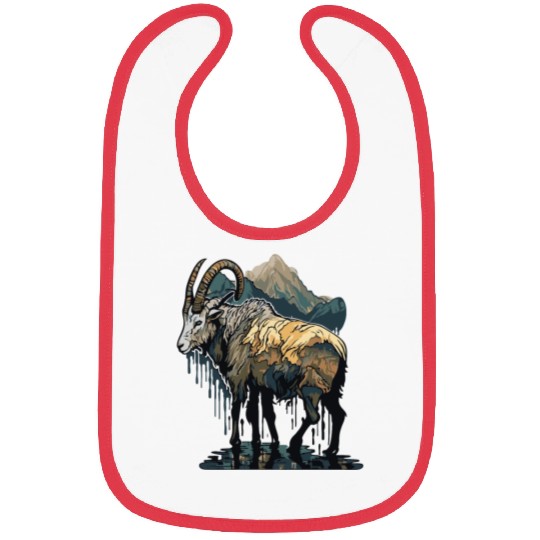 a mountain goat lives in the mountains Bibs