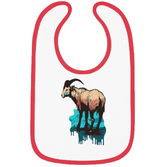 a mountain goat lives in the mountains Bibs