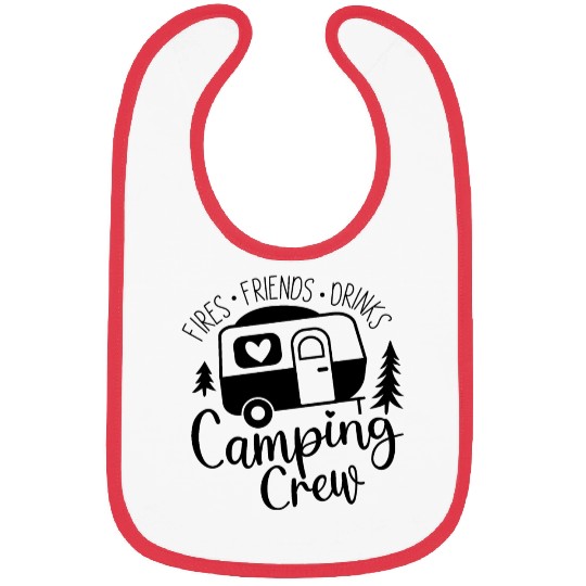 Camping Crew Fries Friends Drinks Bibs