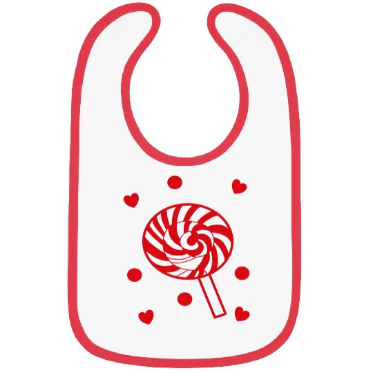 cute red candy sweet lollipop lover Bibs