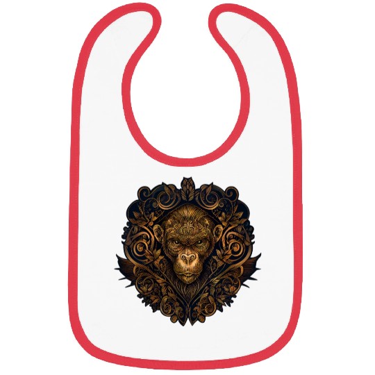 Abstract Tribal Monkey Chinese Astrology Zodiac An Bibs