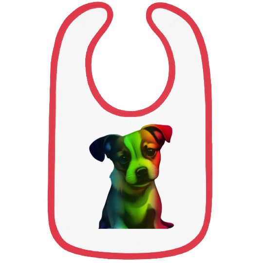 rainbow puppy Bibs