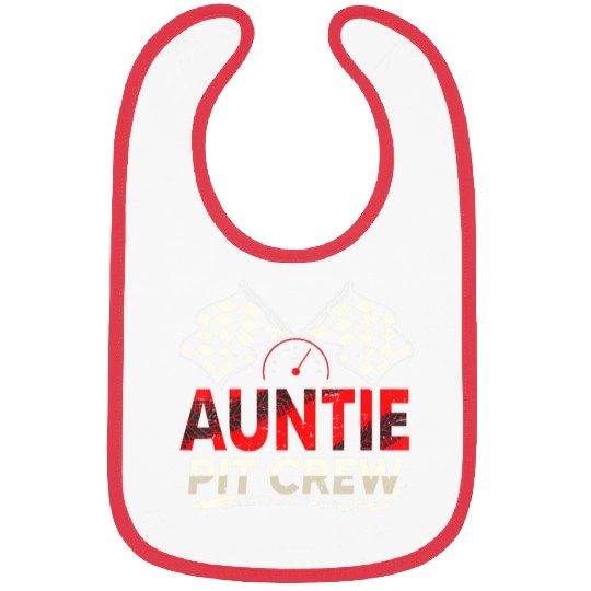 Funny Auntie Pit Crew Race Car Lover Racing Famil Bibs