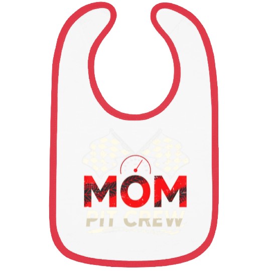 Funny Mom Pit Crew Race Car Lover Racing Family M Bibs