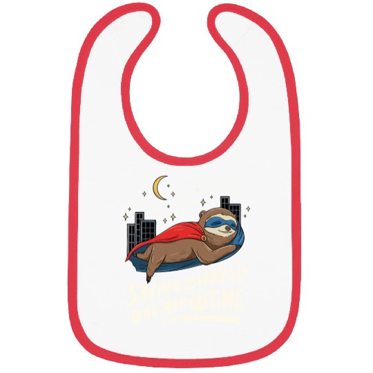 Sloth Superhero Design for Sleeping Bibs