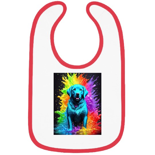 Labrador Retriever with rainbow splashes of colors Bibs