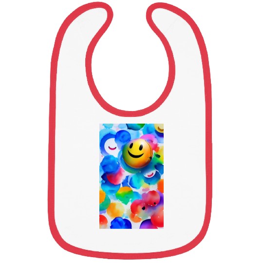 Happiness Colorful Watercolor Modern Art Future Bibs