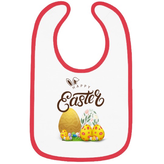 Happy easter sayings egg bunny Bibs