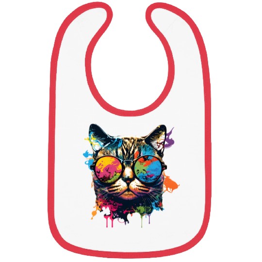 Sunglass Cat Bibs