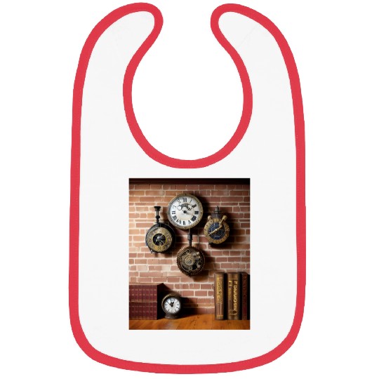 Ai art steampumk clocks Bibs