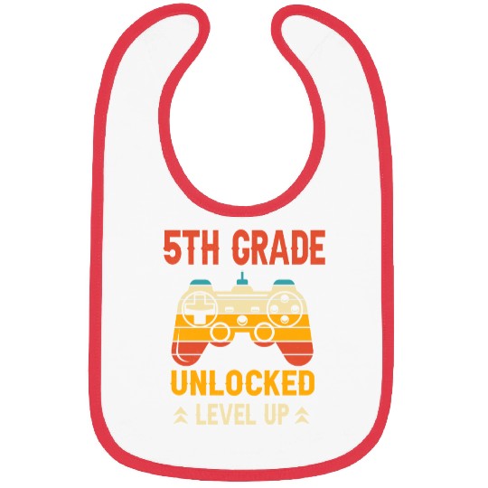 5th Grade Unlocked Level Up Video Gamer Bibs