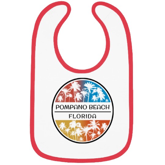 Pompano Beach Florida Palm Tree Stylish Vacation Bibs