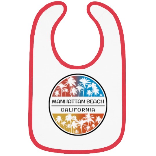 Manhattan Beach California Palm Tree Stylish Bibs