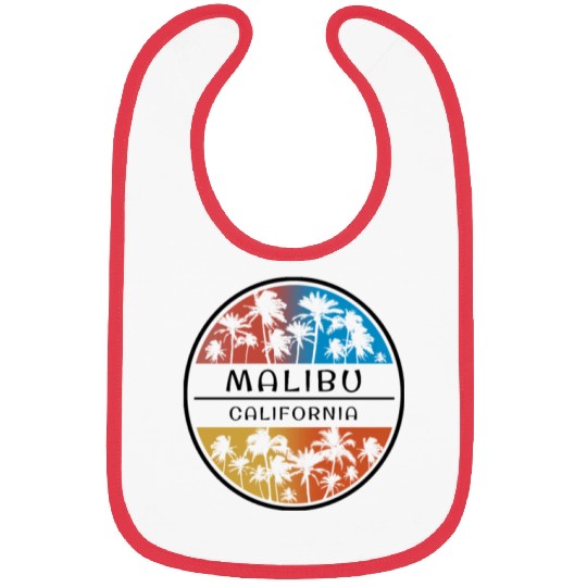 Malibu California Palm Tree Stylish Vacation Bibs