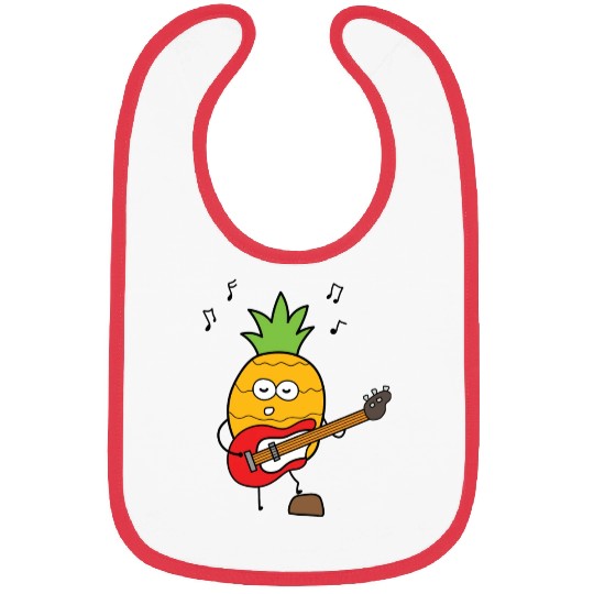 Funny Pineapple Playing Guitar Bibs