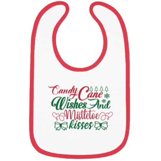 Candy Cane Wishes And Mistletoe Kisses Bibs