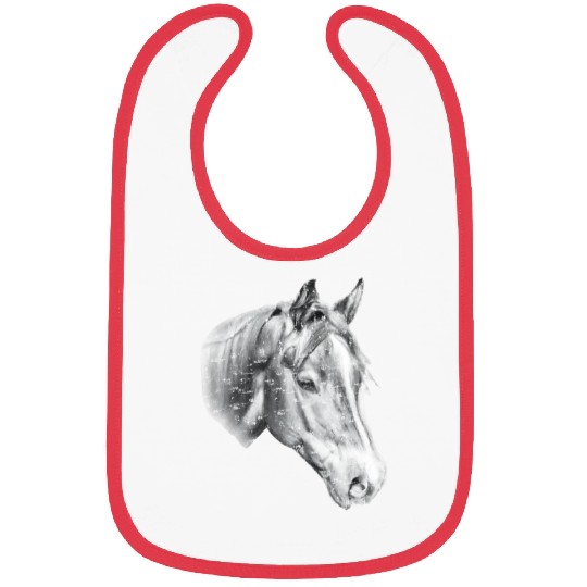 Horse head pencil drawing Bibs