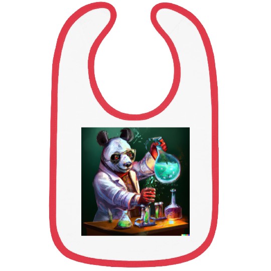 Genius Panda: Whimsical Scientist Design Bibs