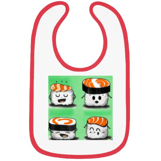 Happy Cheerful Sushi I Love Sushi Design Bibs