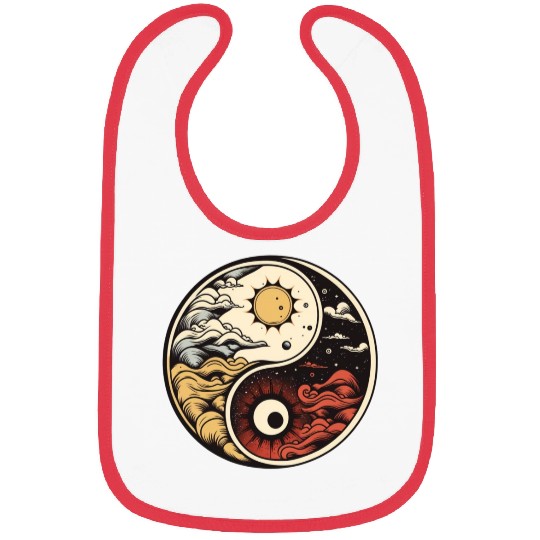 Sun and moon yin yang Bibs