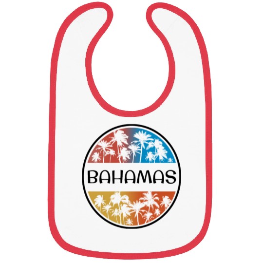 Bahamas Palm Tree Stylish Vacation Souvenir Bibs
