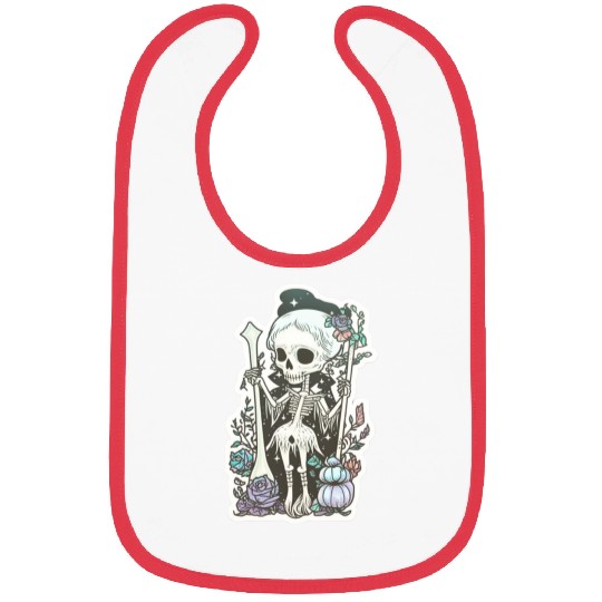 cute Tarot Card Skeleton Nu Goth Bibs