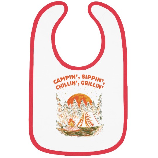 Campin Chillin Grillin Camping Food Camper Foodie Bibs