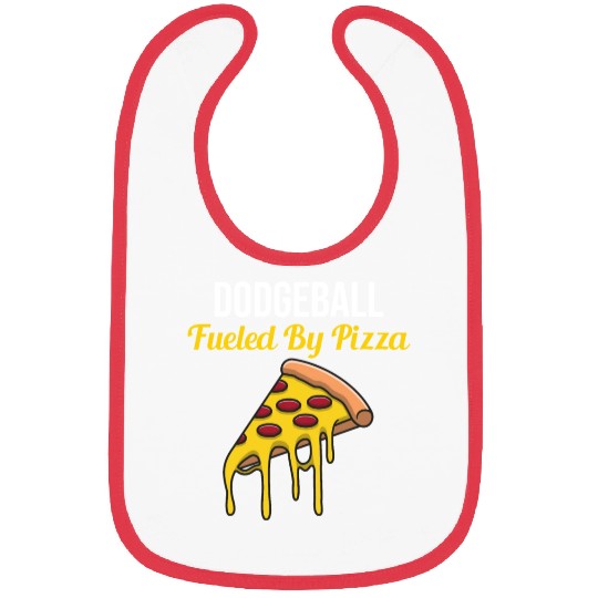 Dodgeball Player Coach Team Sports Pizza Funny Bibs