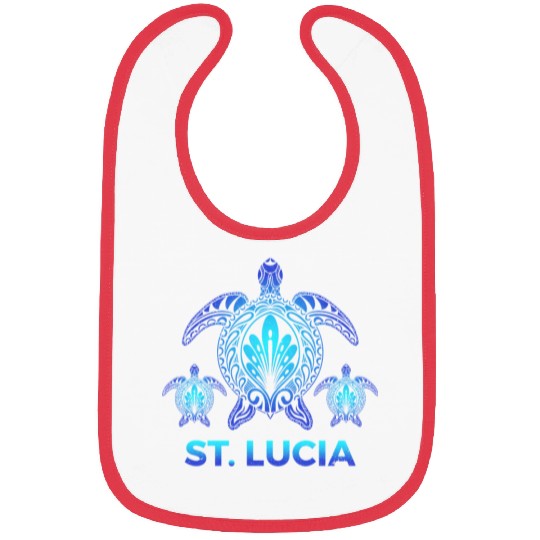 Vintage St. Lucia Ocean Blue Sea Turtle Souvenirs Bibs