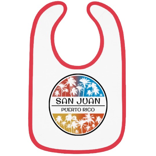 San Juan Puerto Rico Palm Tree Stylish Vacation Bibs