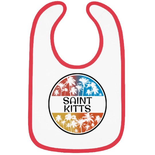 Saint Kitts Palm Tree Stylish Vacation Souvenir Bibs