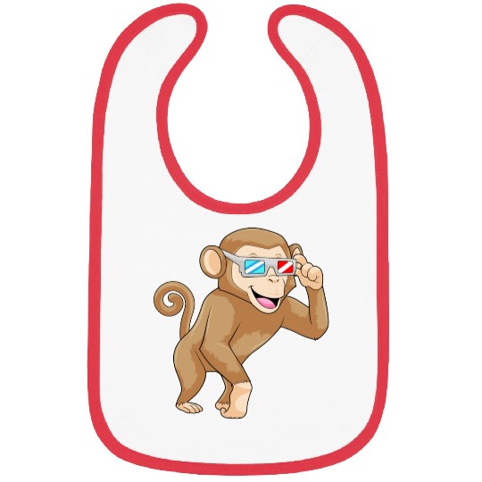 Monkey With Glasses Funny Animal Bibs